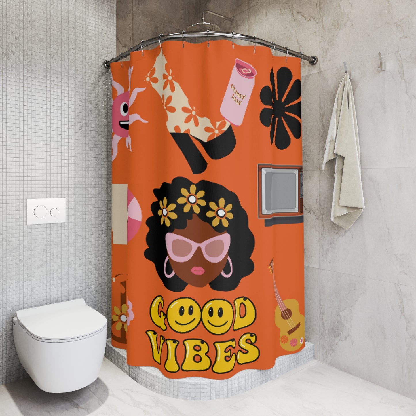 Orangeu Vibin Shower Curtain