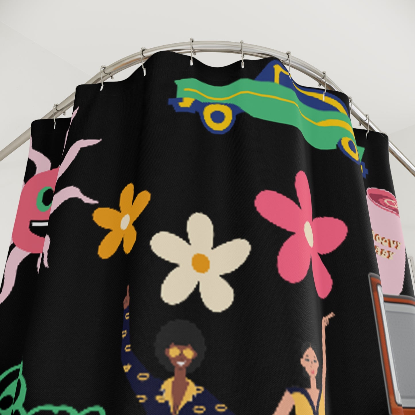 Vintage 1970s Shower Curtain