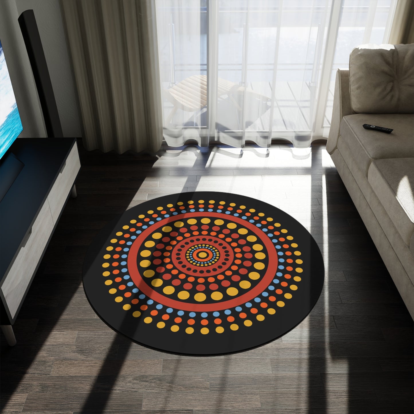 Beaded Illusions Round Rug