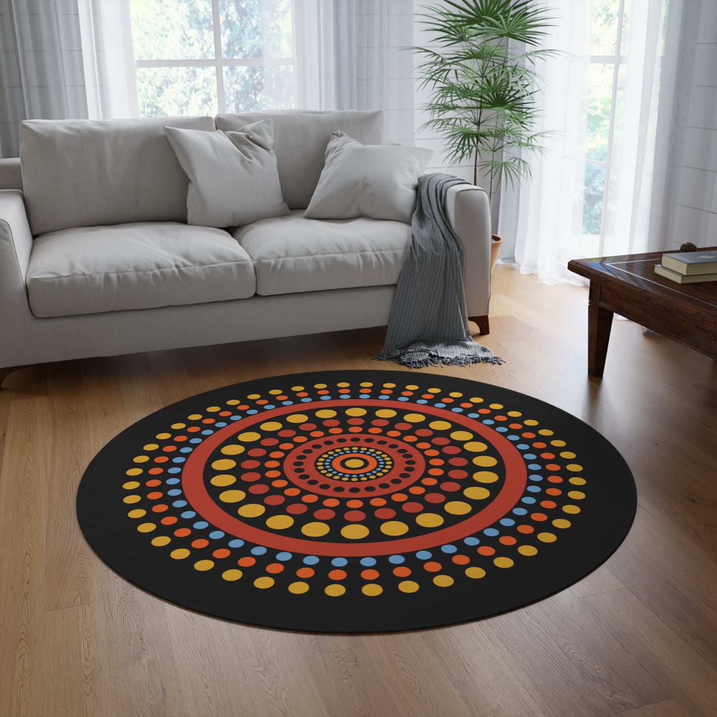 Beaded Illusions Round Rug