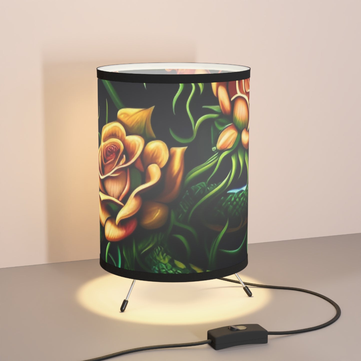 Tripod Lamp with High-Res Printed Shade, US\CA plug